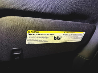 2015-'20 Escalade SVG Sun Visor Airbag Warning Label Covers | Lux Alcantara w/ Debossed Logo