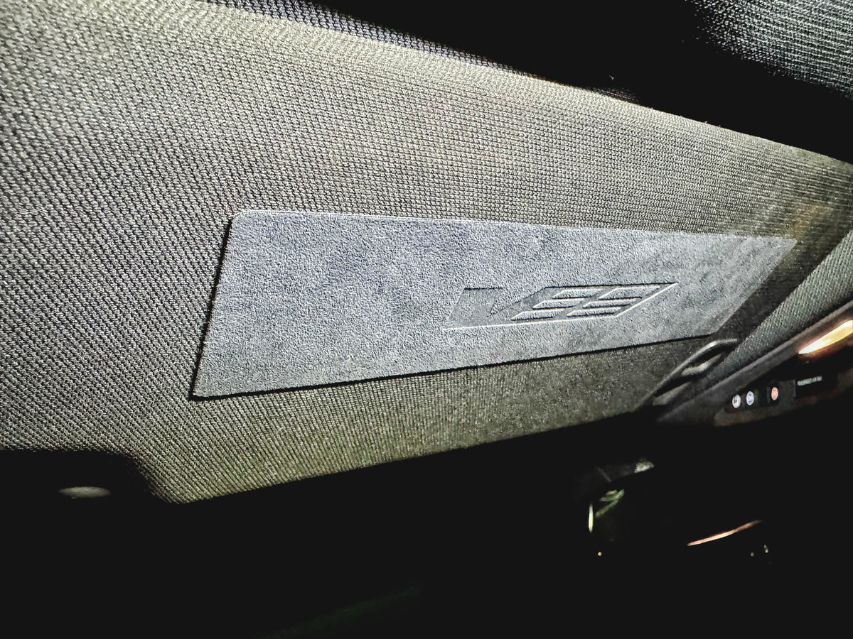 Cadillac ATS ATS-V ATSV CTS CTSV CTS-V CTS Vsport V-Sport CT6 CT6V CT6-V sunvisor sun visor air bag airbag warning advisory  label cover sticker decal alcantara suede vseries v-series shield logo