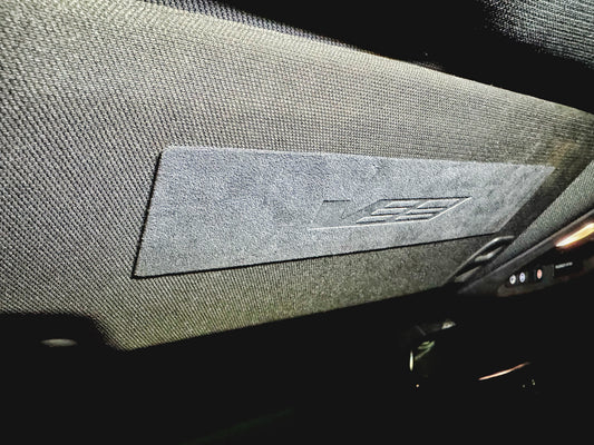 Cadillac ATS ATS-V ATSV CTS CTSV CTS-V CTS Vsport V-Sport CT6 CT6V CT6-V sunvisor sun visor air bag airbag warning advisory  label cover sticker decal alcantara suede vseries v-series shield logo