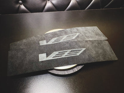 SVG Sun Visor Airbag Warning Label Covers | Lux Alcantara w/ Debossed Logo
