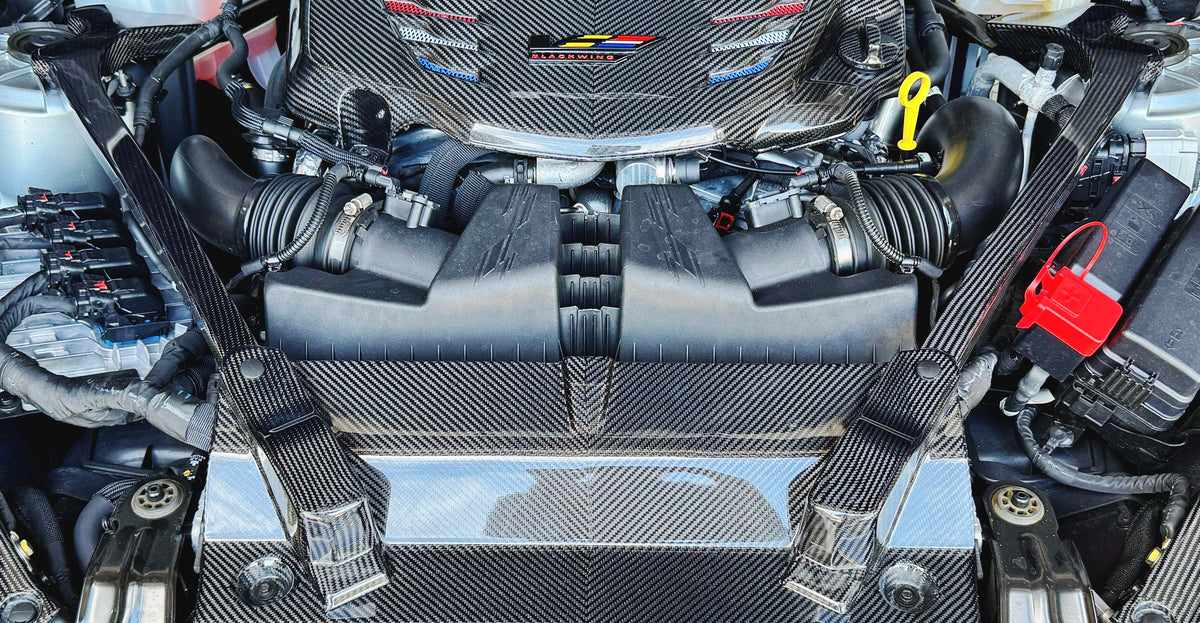 CT4-V Blackwing Genuine Carbon Fiber Strut Tower Brace Bar Covers (2-Piece)