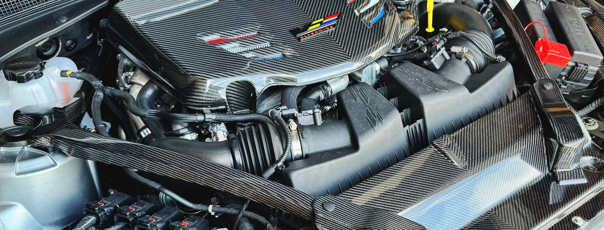 CT4-V Blackwing Genuine Carbon Fiber Strut Tower Brace Bar Covers (2-Piece)