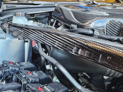 CT4-V Blackwing Genuine Carbon Fiber Engine Deck Beauty Surround Trim Panel and Strut Bar Overlays Kit (5-Piece)