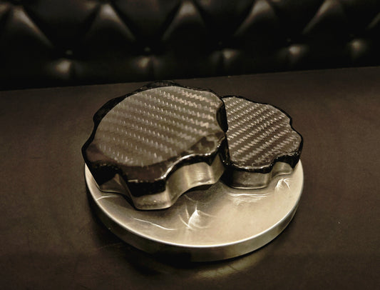 CT5-V Blackwing Genuine Carbon Fiber OEM Engine Reservoir Cap Cover Set