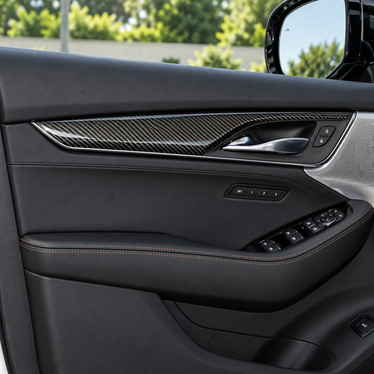 2022-'24 CT5-V Blackwing Genuine Carbon Fiber Six (6) Piece Interior Door Trim Overlay Kit