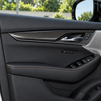 2022-'24 CT5-V Blackwing Genuine Carbon Fiber Six (6) Piece Interior Door Trim Overlay Kit
