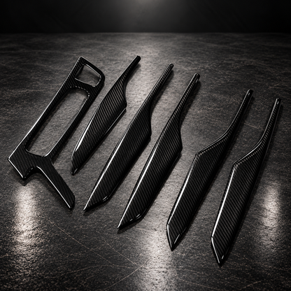 2022-'24 CT5-V Blackwing Genuine Carbon Fiber Six (6) Piece Interior Door Trim Overlay Kit
