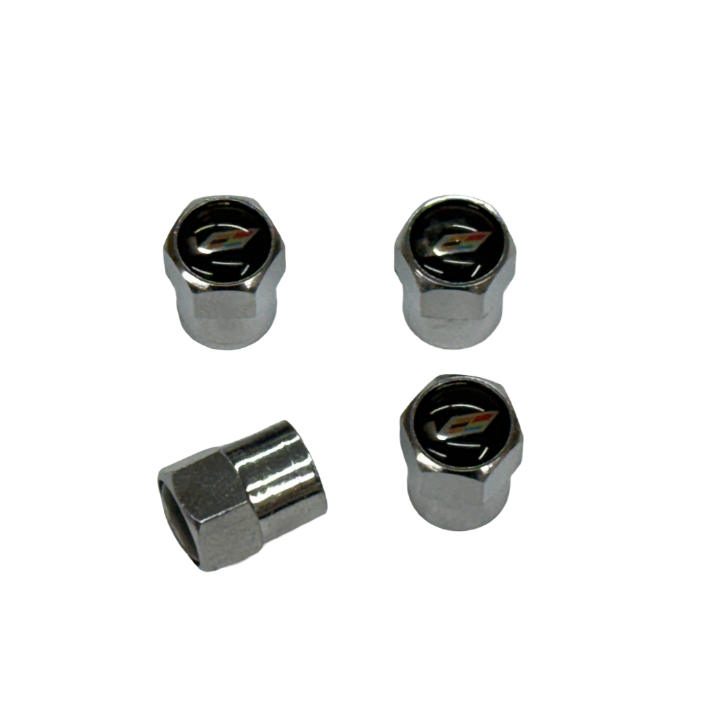 Cadillac "V-Series" Metallic Silver Valve Stem Caps