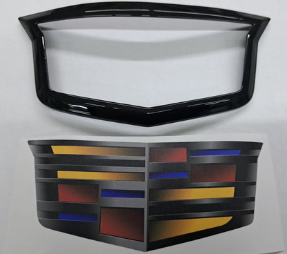 Cadillac CT4 Adaptive Cruise Emblem Blackout Kit in Gloss Black or Carbon Fiber Print