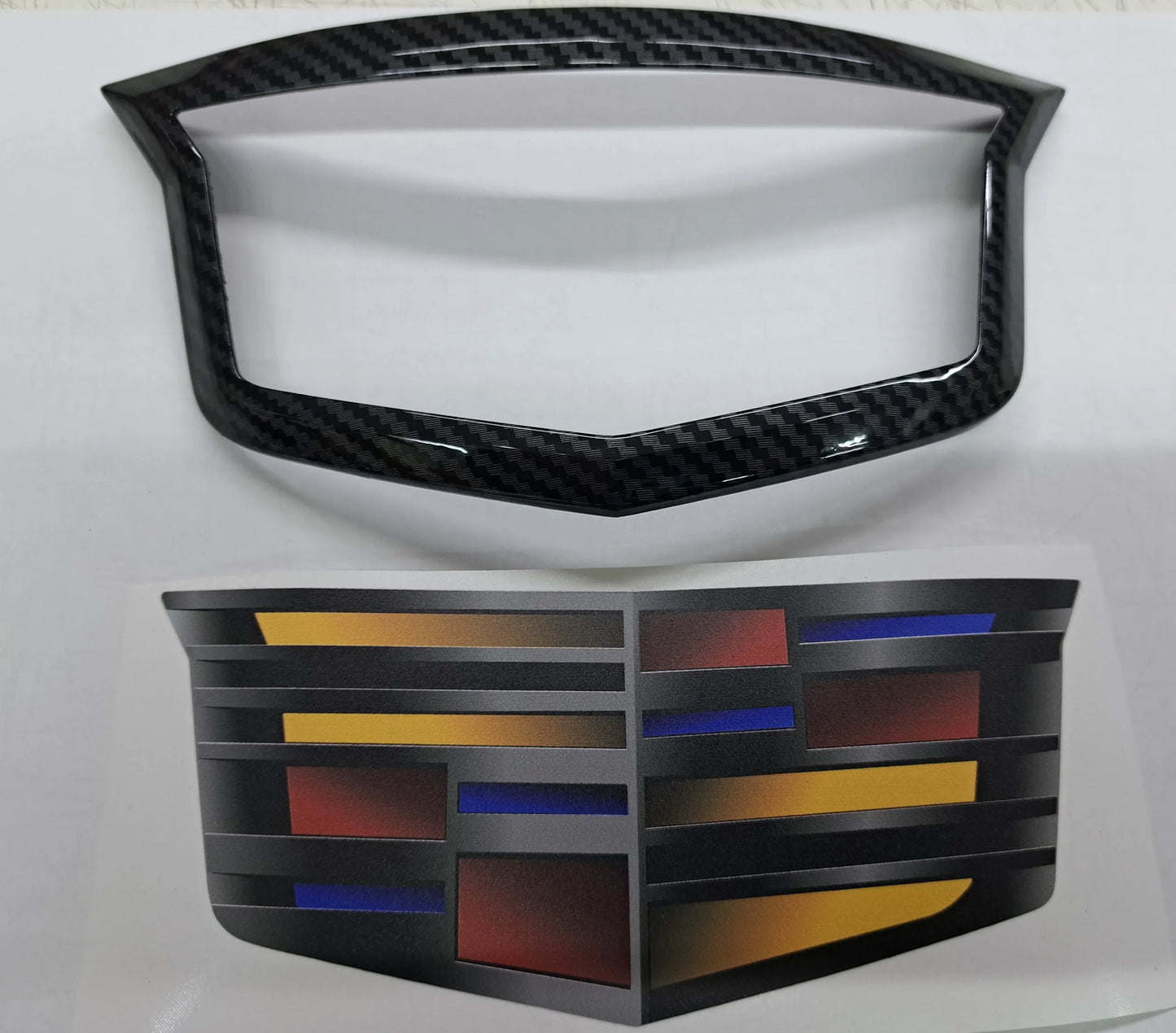 Cadillac CT4-V Adaptive Cruise Emblem Blackout Kit in Gloss Black or Carbon Fiber Print