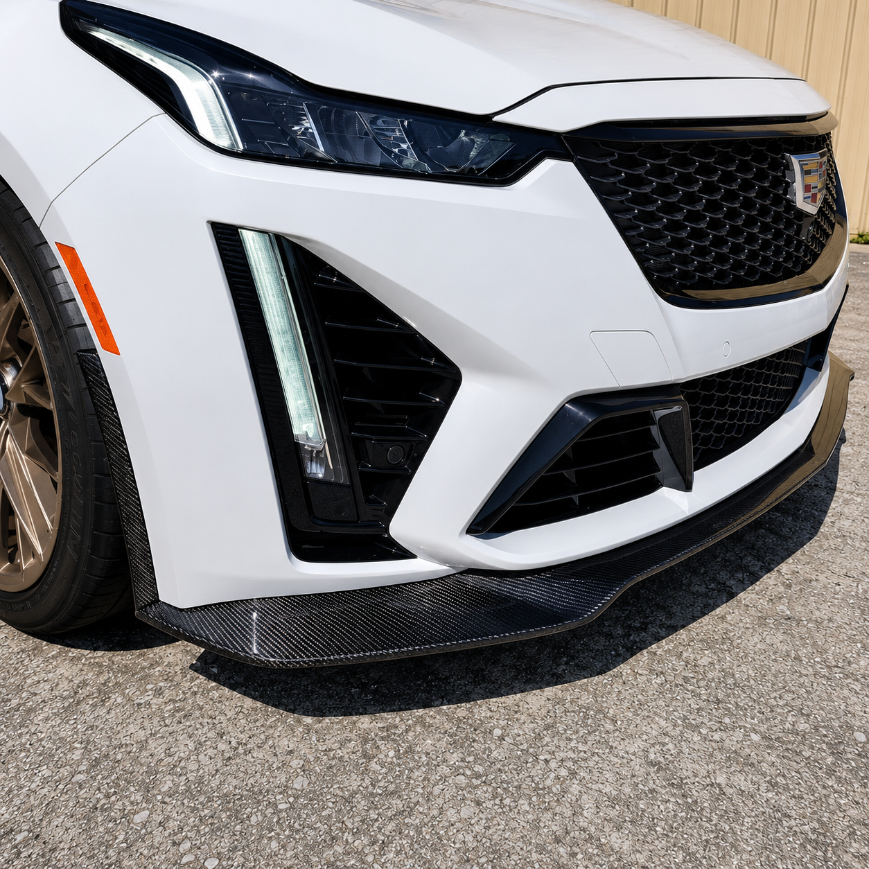 Cadillac CT5-V Blackwing front lip chin splitter spec 2 spec-2 carbon package aftermarket body exterior racing carbon fiber gloss black upgrade  2022 2023 2024 sale