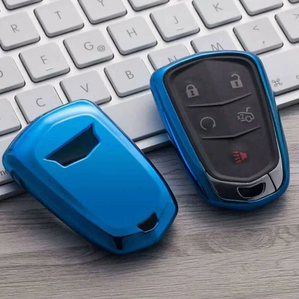 Cadillac CTS V-Sport Blue Soft Key FOB Cover