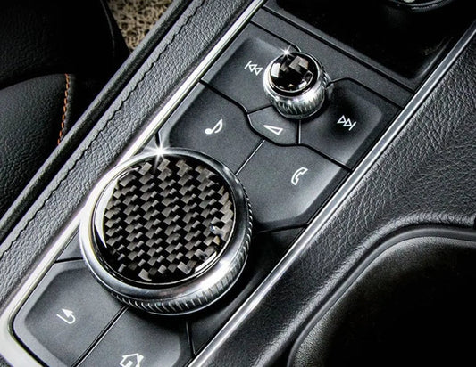 Cadillac CT4-V Center Console Media Knobs Trim with "Shield and Script" Logo