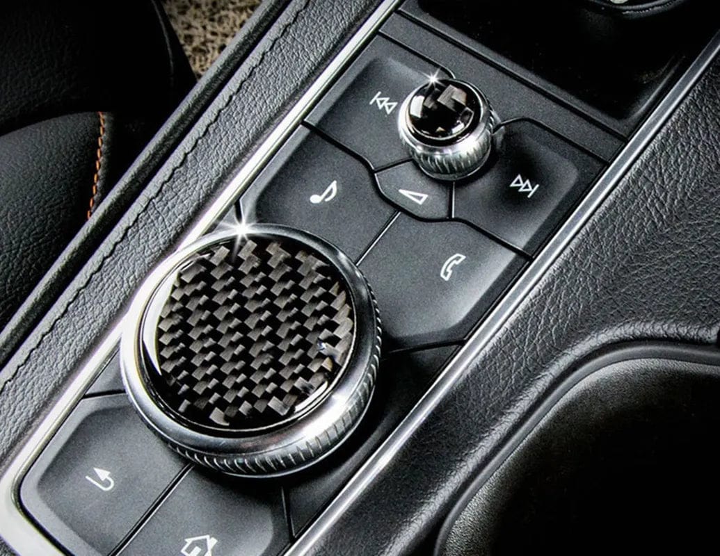 Cadillac CT5 Center Console Media Knobs Trim with "Shield and Script" Logo