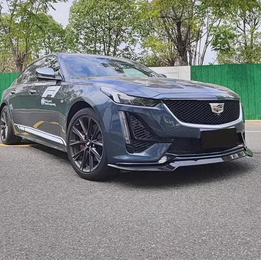 Cadillac 2020-2025 CT5 Luxury and Premium Luxury Front Splitter in Carbon Fiber or Gloss Black