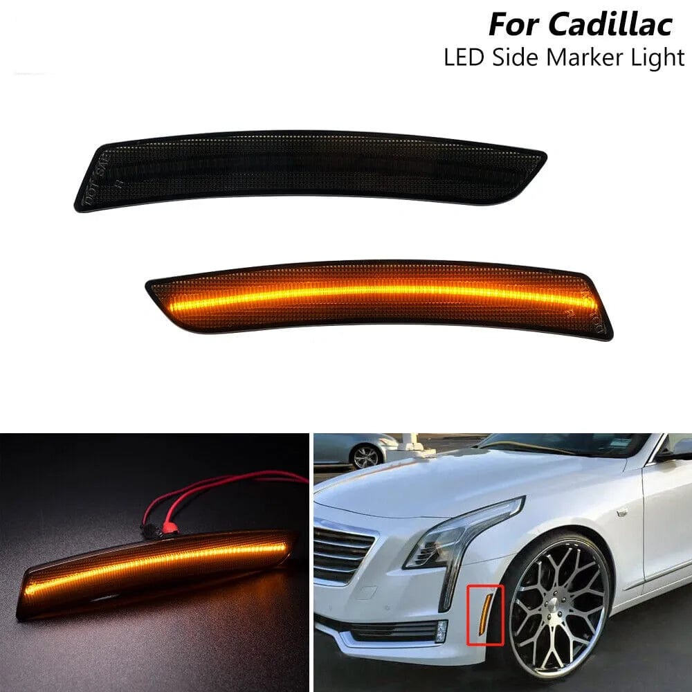 Cadillac 2016-2020 CT6 Smoked Lens w/ Amber LED Side Marker Lights
