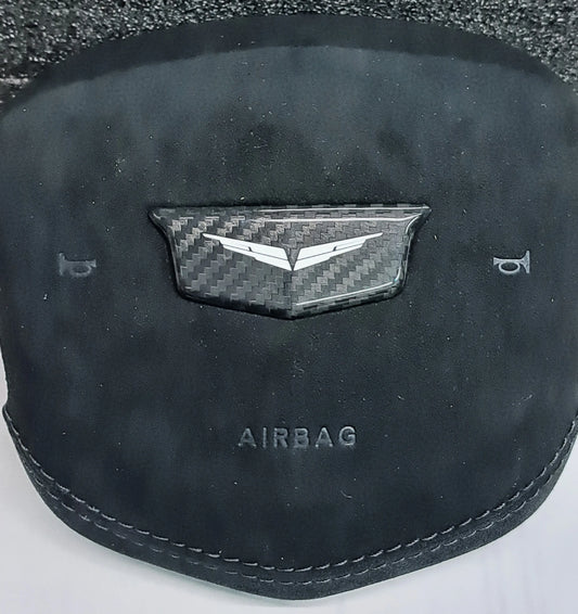 Cadillac CT4-V Blackwing Real Carbon Fiber "Wings Logo" Steering Wheel Emblem Cover