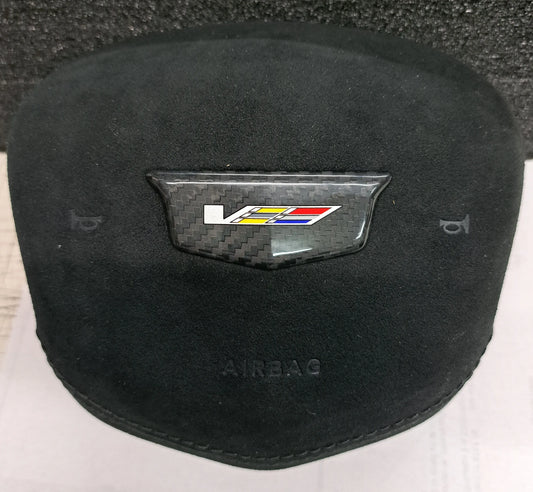 Cadillac CT5-V Real Carbon Fiber Colored "V Logo" Steering Wheel Emblem Cover