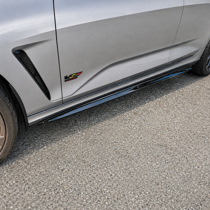 CT4-V Blackwing "Spec-2" Style Side Splitters in Genuine Carbon Fiber or Gloss Black