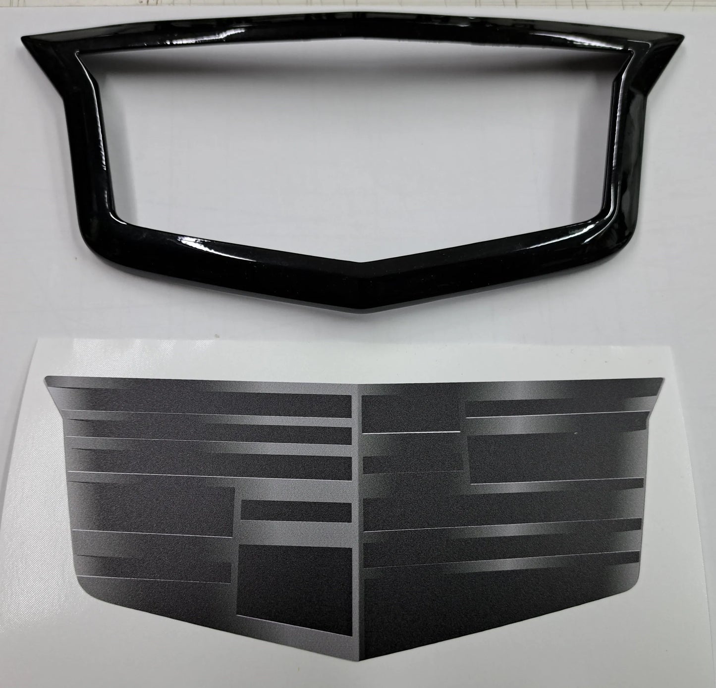 Cadillac CT4-V Blackwing Adaptive Cruise Emblem Blackout Kit in Gloss Black or Carbon Fiber Print