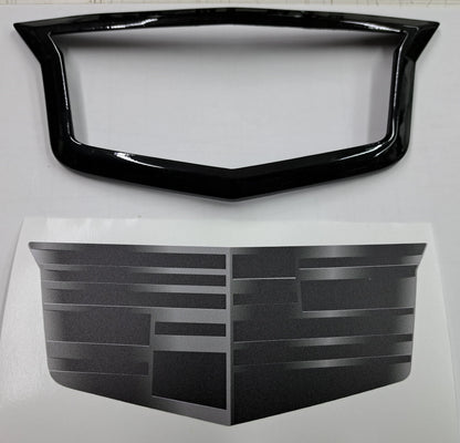 Cadillac CT4-V Adaptive Cruise Emblem Blackout Kit in Gloss Black or Carbon Fiber Print