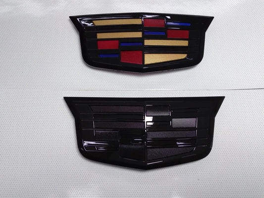 XTS Front Gloss Black Cadillac Shield Emblem (All Black or Black w/Full Color Center) (Copy)