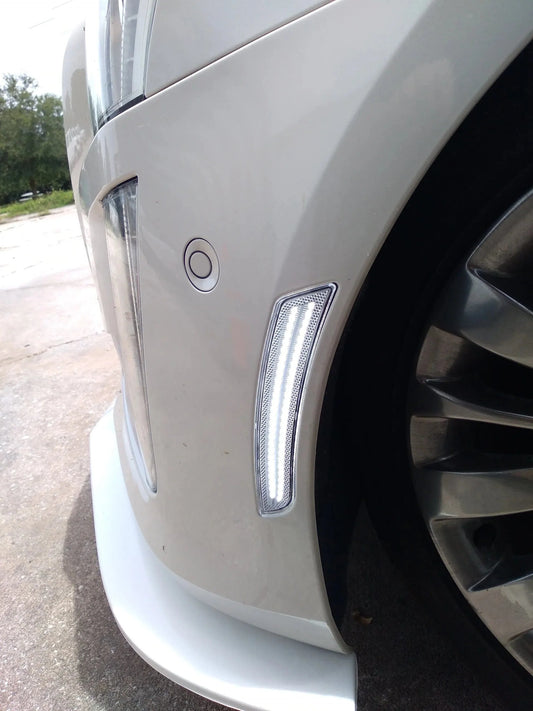 2015-2019 ATS Sedan Clear w/ Double Row White LED Side Marker Lights