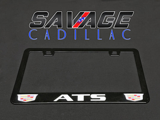 Cadillac ATS Logo Gloss Black License Plate Frame