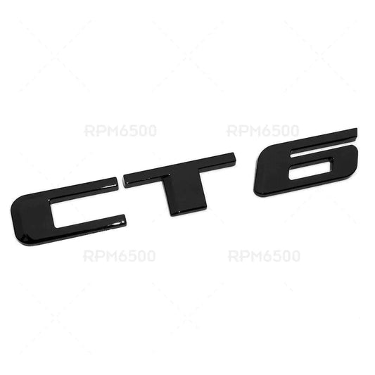 "CT6" Gloss Black Letter Badging