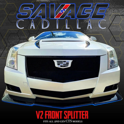 2009-'14 CTS "V2" Style Black Savage Front Splitter