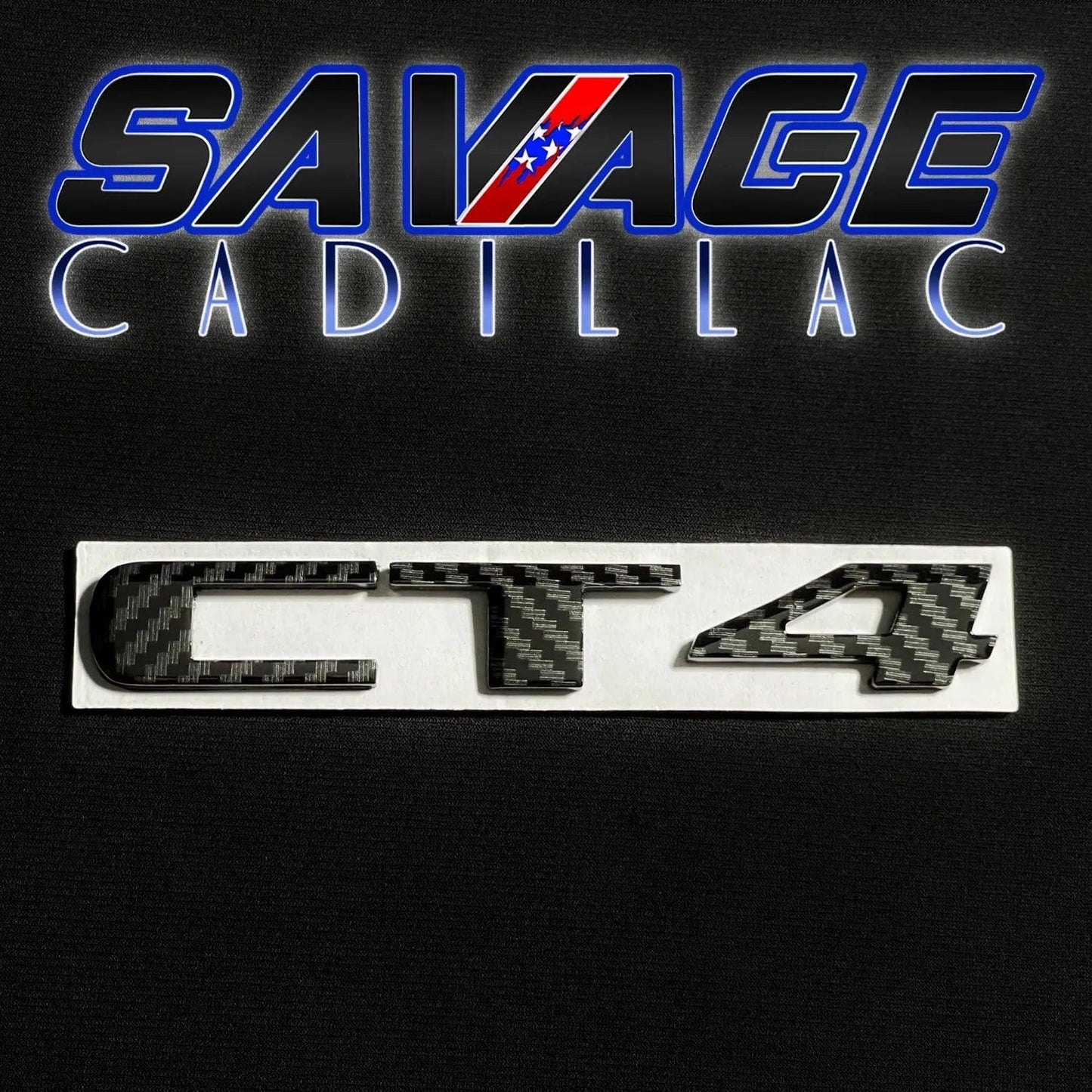 Cadillac "CT4" Carbon Fiber Emblem