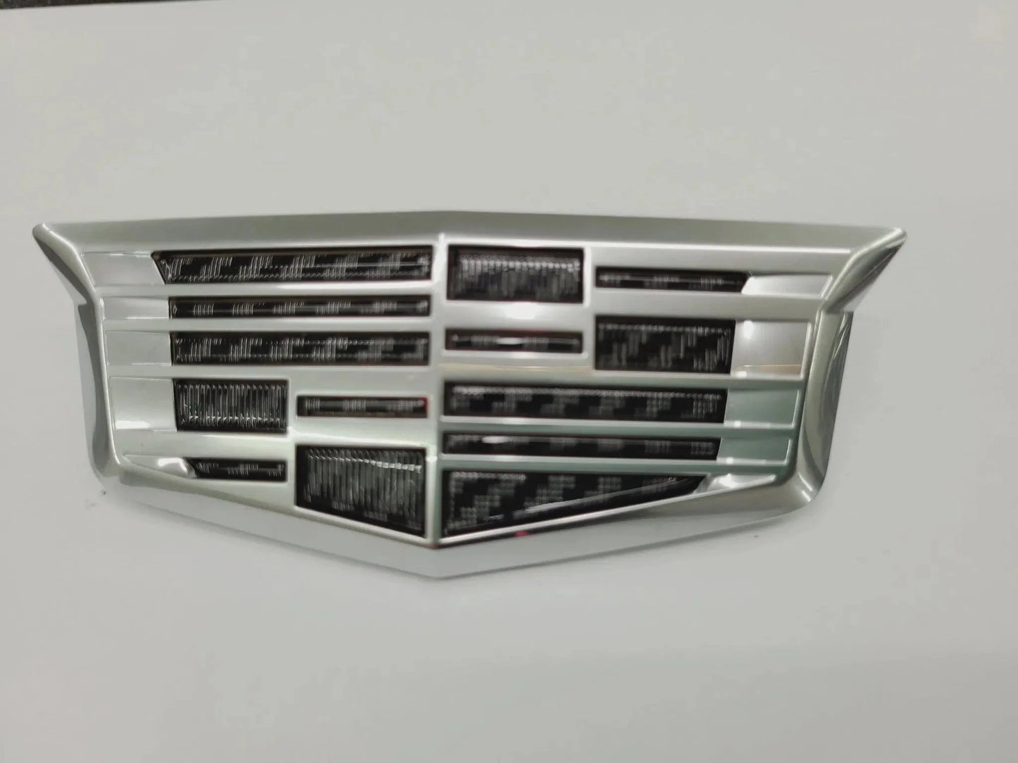 CT5 Rear Silver Cadillac Shield Emblem w/Carbon Fiber Center