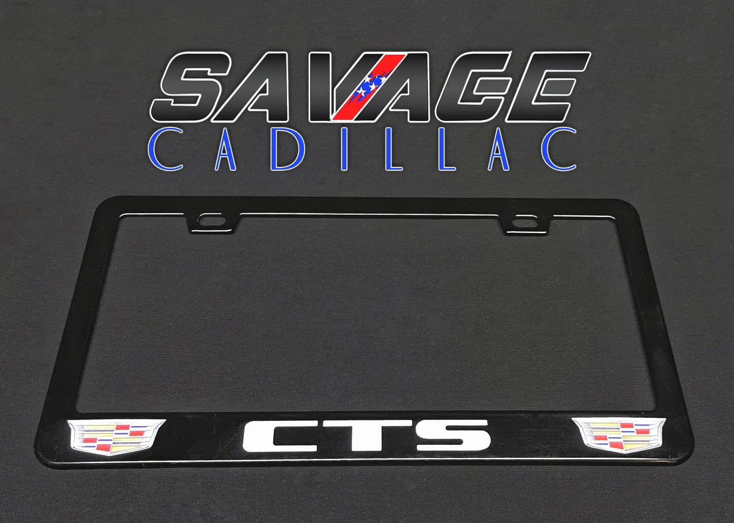 CTS Logo Gloss Black License Plate Frame