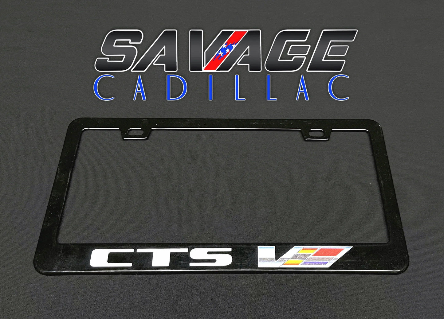 Cadillac CTS-V Logo Gloss Black License Plate Frame