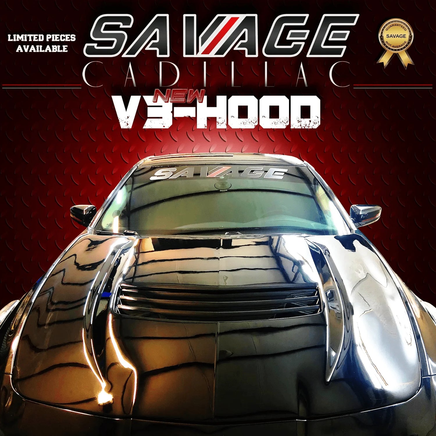 Cadillac CTS replica CTS-V vented heat extractor aftermarket mod hood . Fits 2014 2015 2016 2017 2018 2019 CTS