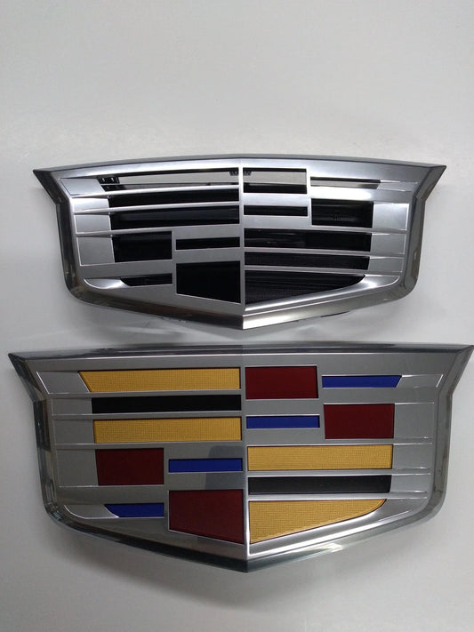 ATS-V Rear Silver Cadillac Shield Emblem (w/Black Center or Full Color Center)